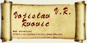 Vojislav Rvović vizit kartica